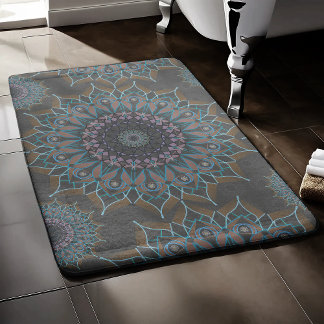 Alfombrilla De Baño Pequeña Floral Gris Ceniza Caída