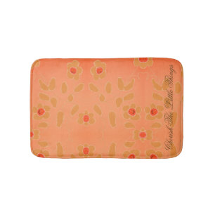 Alfombrilla De Baño Pequeña Mat Floral Con Pase Acentuado En Rojo