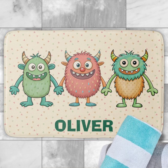 Alfombrilla De Baño Pequeños monstruos dulces personalizados (Subido por el creador)