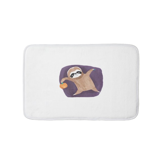 Alfombrilla De Baño Pereza de Halloween, calabaza, murciélago, araña,  (Anverso)