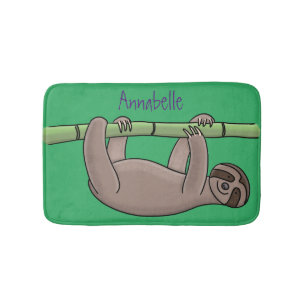 Alfombrilla De Baño Pereza sonriente en el ilustracion personalizado d