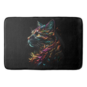 Alfombrilla De Baño Perfil de felino majestuoso 