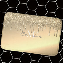 Perforación Monograma Metálica 14K Purpurina de or