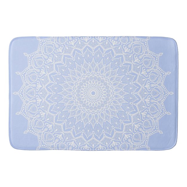 Alfombrilla De Baño Periwinkle Mandala - Bora en Juniper Berry (Anverso)