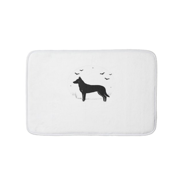 Alfombrilla De Baño Perro Beauceron - Halloween Moon Silhouette Classi (Anverso)