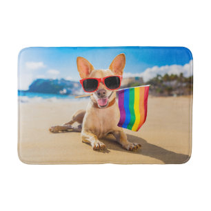 Alfombrilla De Baño Perro Chihuahua en la playa