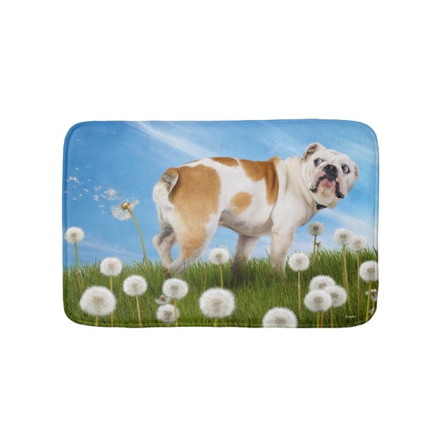 Alfombrilla De Baño Perro con Dandelion (Anverso)