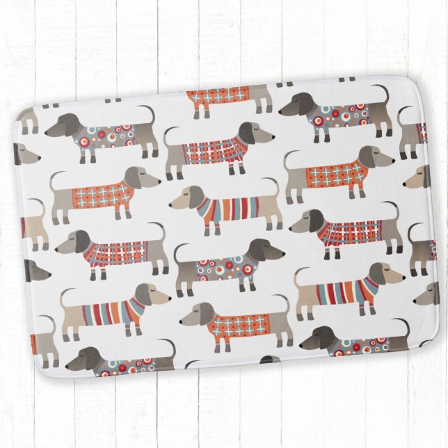 Alfombrilla De Baño Perro Dachshund Sausage (Dachshund Wiener Sausage Dog bath mat)