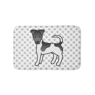 Alfombrilla De Baño Perro de dibujos animados Smooth Fox Terrier negro