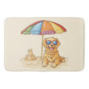 Alfombrilla De Baño Perro de playa Golden Retriever