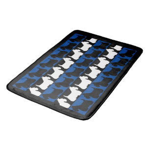 Alfombrilla De Baño Perro del Territorio de Escocia negro/azul/blanco,