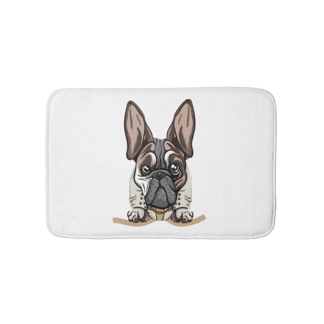 Alfombrilla De Baño Perro en Pocket Curioso Cachorro para el Bulldog d (Anverso)