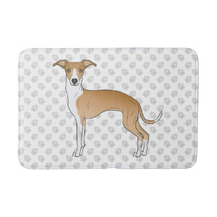 Alfombrilla De Baño Perro Galgo Italiano Fawn y Blanco con Patas