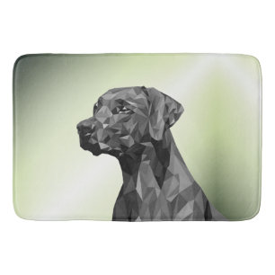 Alfombrilla De Baño Perro geométrico gris sobre verde