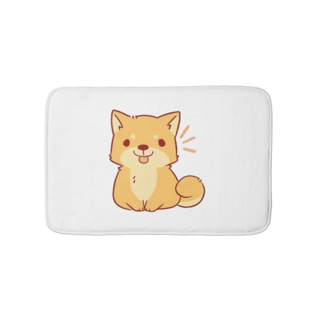 Alfombrilla De Baño Perro Kawaii Shiba (Anverso)