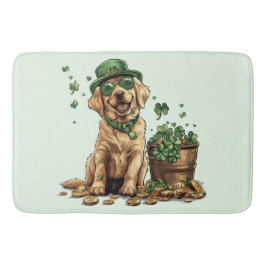 Alfombrilla De Baño Perro Labrador Retriever del Día de San Patricio