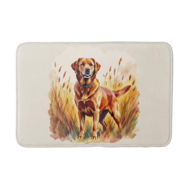 Alfombrilla De Baño Perro Labrador Retriever Fox Rojo (Anverso)