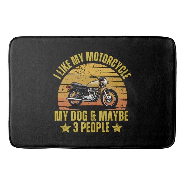 Alfombrilla De Baño Perro Motocicleta (Anverso)