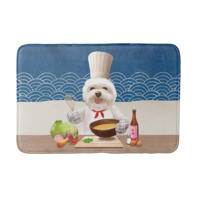 Alfombrilla De Baño Perro pequeño chef (Anverso)