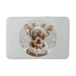 Alfombrilla De Baño Perro reno chihuahua navidades