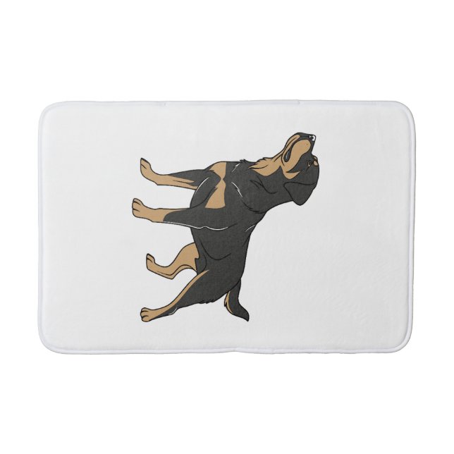 Alfombrilla De Baño Perro Rottweiler, Perro Rottweiler de pie (Anverso)