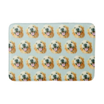 Perro sonriente del golden retriever en acuarela