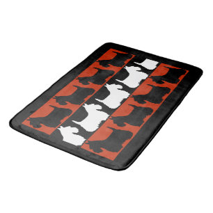 Alfombrilla De Baño Perro Terrier Escocés negro/rojo/blanco, rayas