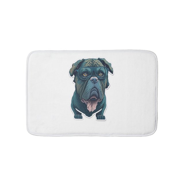 Alfombrilla De Baño Perro verde con gafas (Anverso)