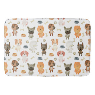 Alfombrilla De Baño Perros acuarelas.