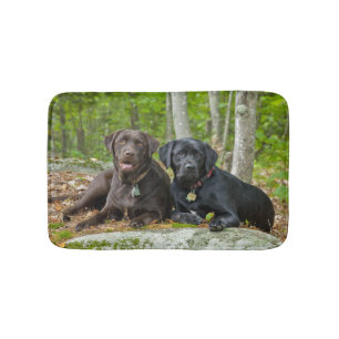 Alfombrilla De Baño Perros cachorros Black Lab Chocolate Labrador Recu