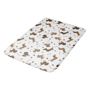Alfombrilla De Baño Perros de Dachshund y patas de brea de huesos