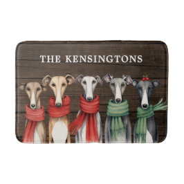 Alfombrilla De Baño Perros divertidos en Greyhound en escarbas de invi