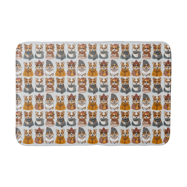 Alfombrilla De Baño Perros galeses de moda Corgi (Anverso)