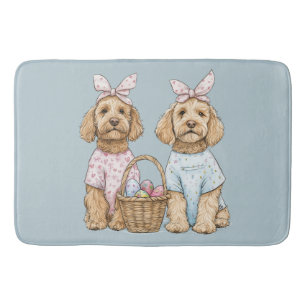 Alfombrilla De Baño Perros Goldendoodle de Pascua