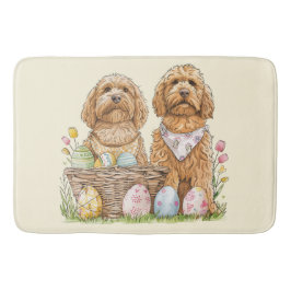Alfombrilla De Baño Perros Goldendoodle de Pascua