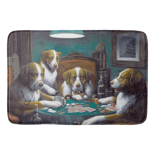 Alfombrilla De Baño Perros Jugando Poker Cassius Marcellus Coolidge 18 (Anverso)