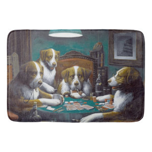 Alfombrilla De Baño Perros jugando póquer Cassius Marcellus Coolidge 1