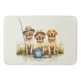 Alfombrilla De Baño Perros Labrador Retriever pescando