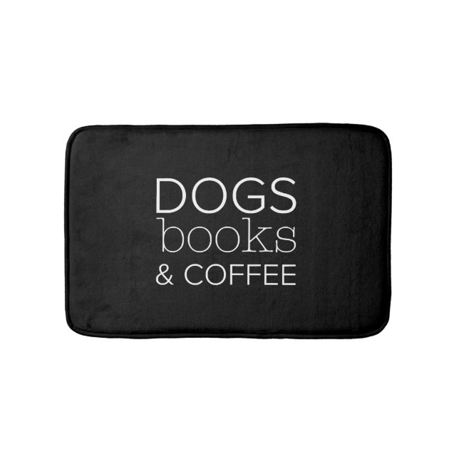 Alfombrilla De Baño Perros Libros Café Librero Perro Mamá (Anverso)
