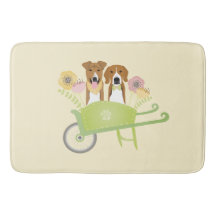 Perros Marrones En Flores De Primavera De Ruedas