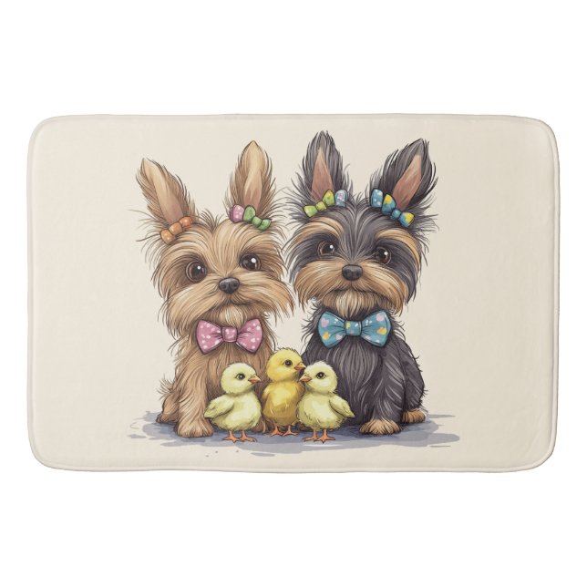 Alfombrilla De Baño Perros Terrier de Easter Yorkshire (Anverso)
