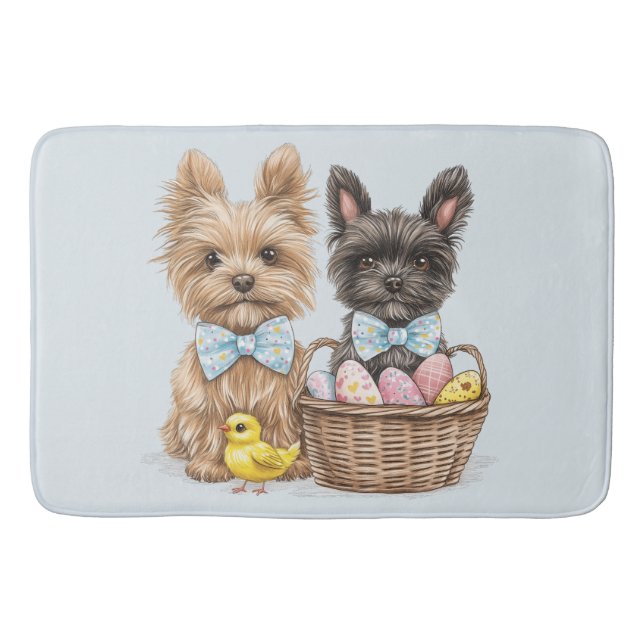 Alfombrilla De Baño Perros Terrier de Easter Yorkshire (Anverso)