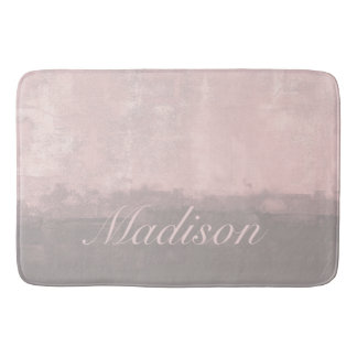 Alfombrilla De Baño Personaliza el estilo de arte moderno gris rosa cl