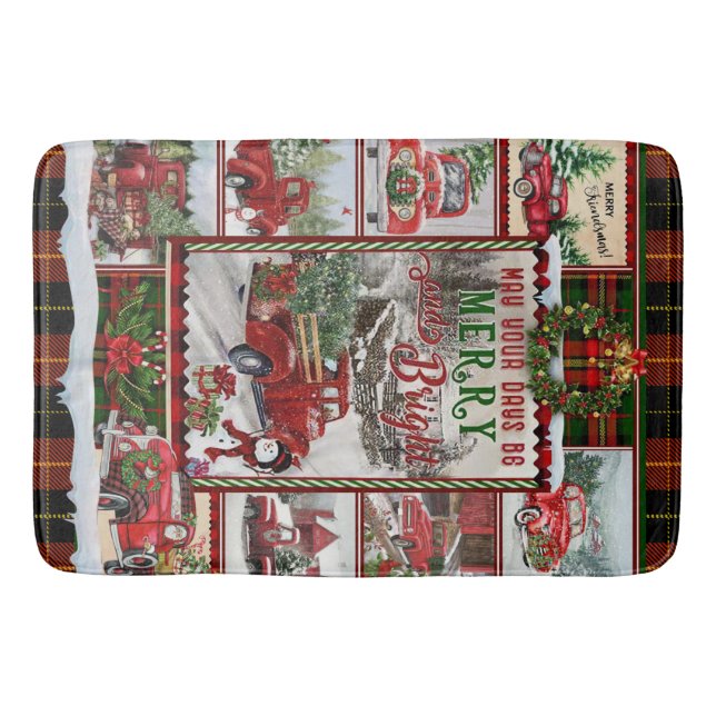 Alfombrilla De Baño Personaliza Tu Día Feliz Y Brillante, Navidades (Anverso)
