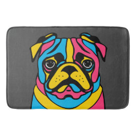 Alfombrilla De Baño personalizable 3 tono pug