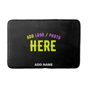ALFOMBRILLA DE BAÑO PERSONALIZABLE MODERNO ESTILO NEGRO VERIFICADO MAR