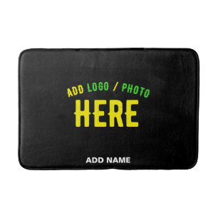 ALFOMBRILLA DE BAÑO PERSONALIZABLE MODERNO ESTILO NEGRO VERIFICADO MAR