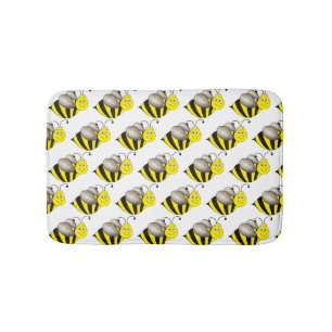 Alfombrilla De Baño Personalizado amarillo negro Bee Bumblebee Honeybe