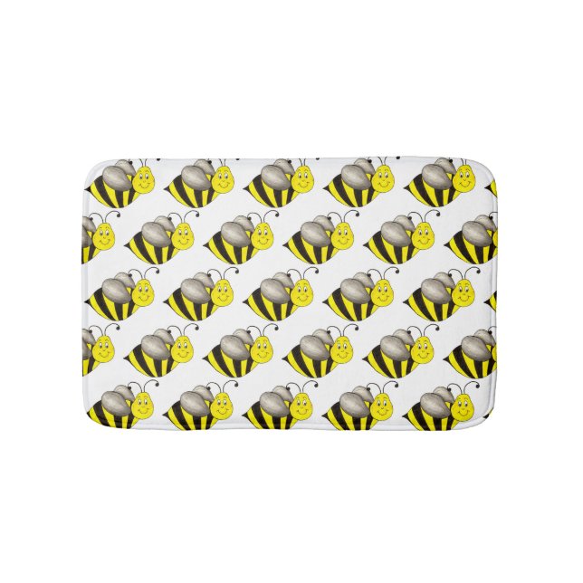 Alfombrilla De Baño Personalizado amarillo negro Bee Bumblebee Honeybe (Anverso)