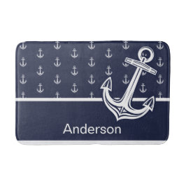 Alfombrilla De Baño Personalizado Anchor Nautical Bathroom Ocean Naval